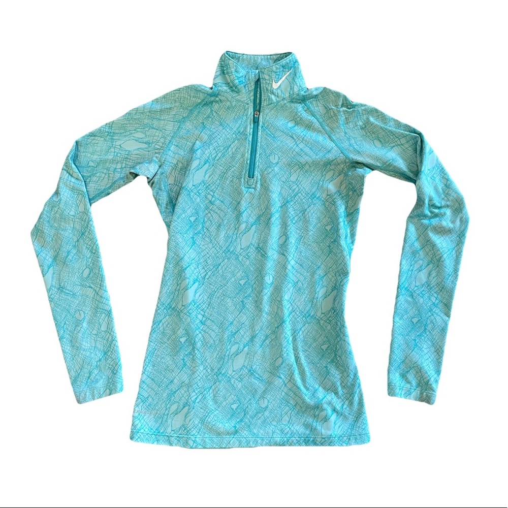 Nike pro combat workout pull over jacket baby blue